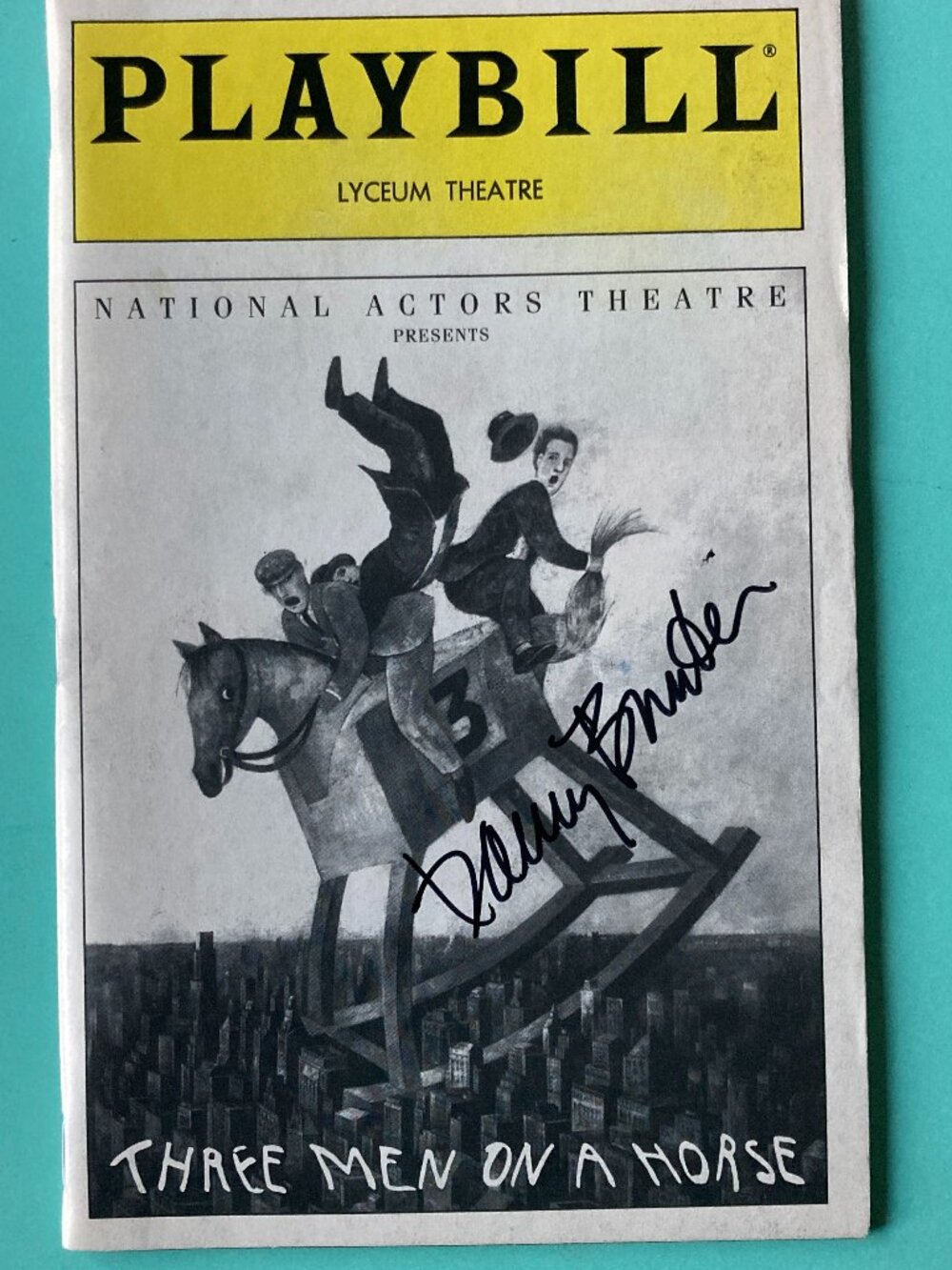 Danny Burstein (Only) Signed Playbill Three Men on a Horse Tony Randall APR 1993